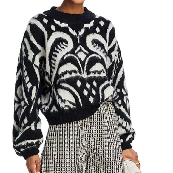 FARM Rio Sweaters - FARM Rio Pineapple Ikat Knit Sweater